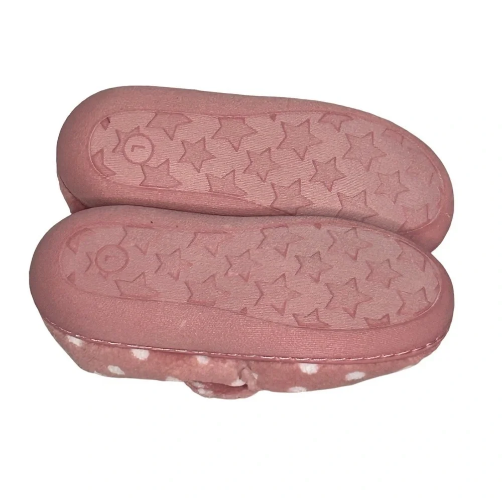 Girl’s Slippers Memory Foam Velcro Pink/White Slippers Size-L NWT